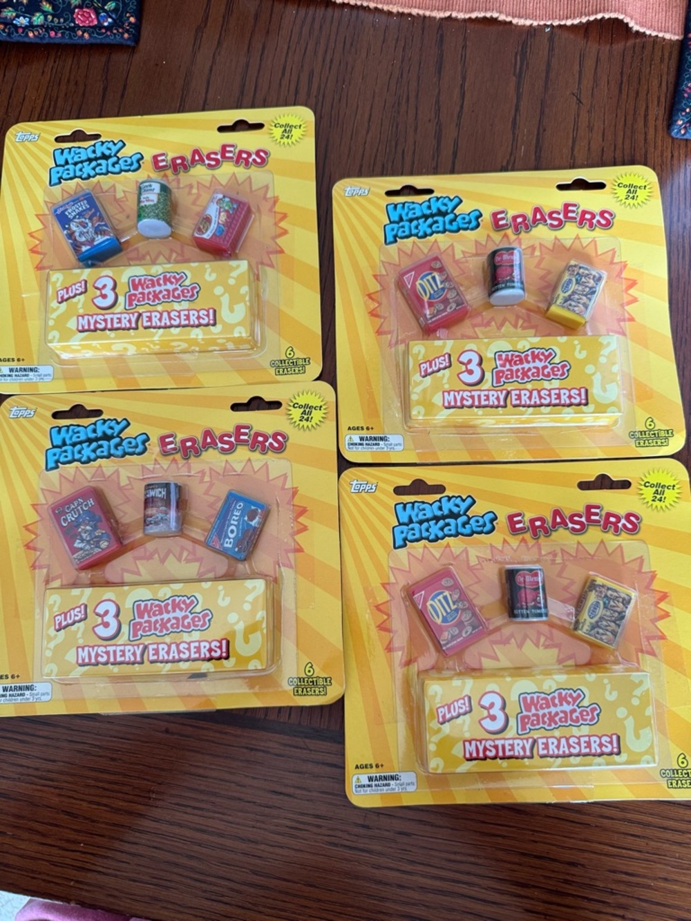 NEW Topps 2011 Wacky Packages Erasers 4 Packs of 6 Erasers 24 Erasers Total NOS